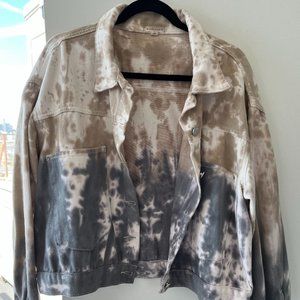 Oversized Tie Dye Denim Jacket